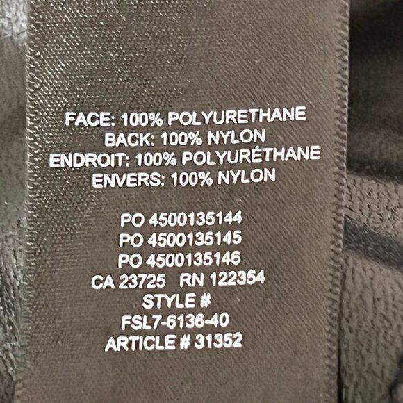 𝅺Aritzia Wilfred Free Daria Vegan Faux Leather Leggings Size XS Neutral - Picture 9 of 9